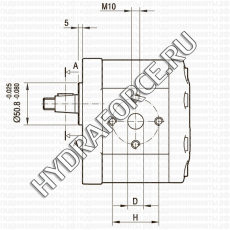 ALP3 шестерёнчатый насос третьей группы (20 см3 - 87 см3), фланец Ø = 50,8 мм, 128x98 мм (Marzocchi Pompe, Италия)